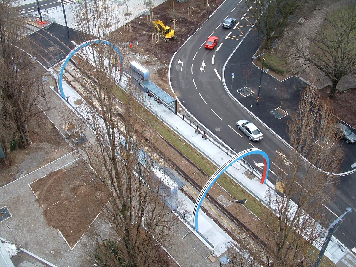 Mulhouse: Station «Filature» du TRAM-Train (en construction) 