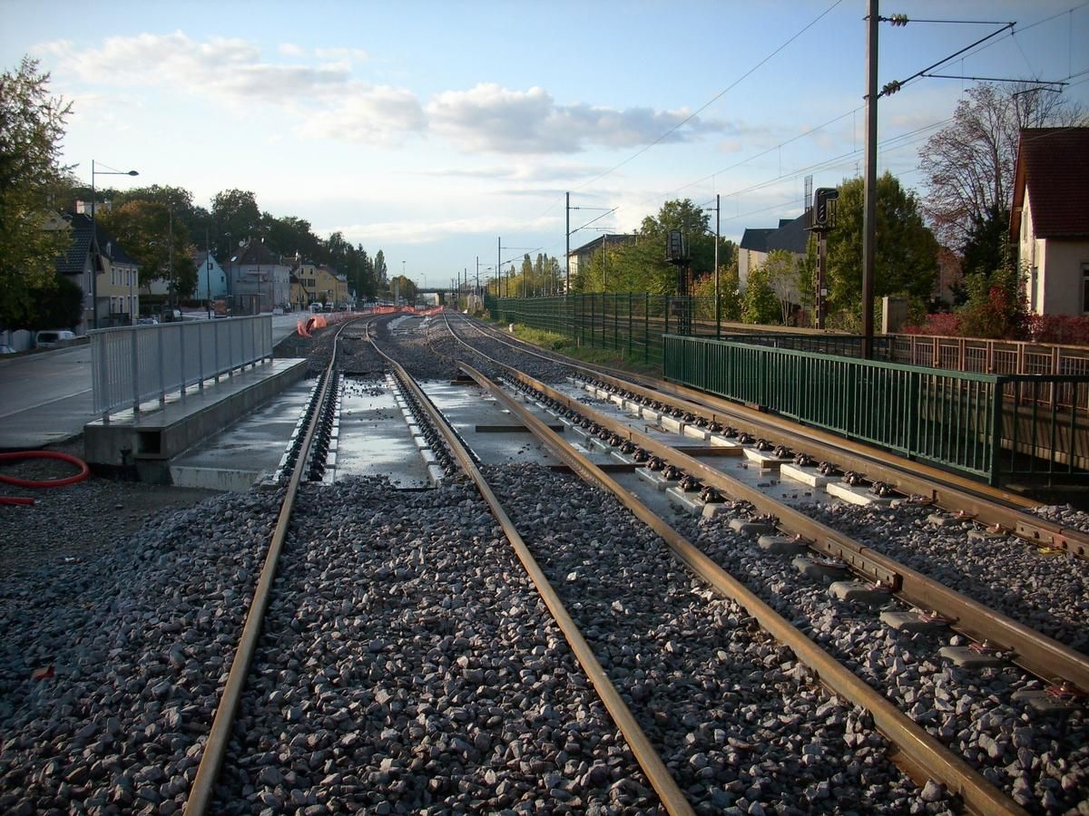 Tram-train: ligne Mulhouse-Thann, Pont de la rue de Belfort à Mulhouse 