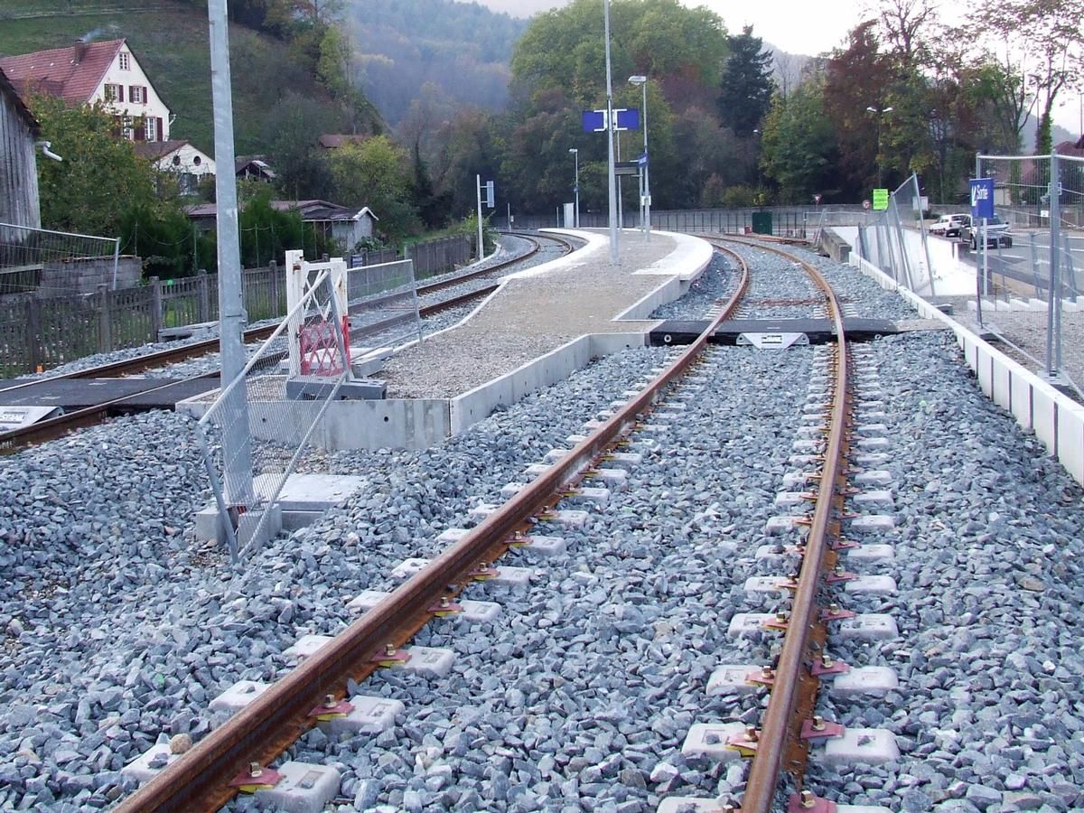 Thann: Construction de station/gare de Thann-Nord du tram-train Mulhouse-Thann 