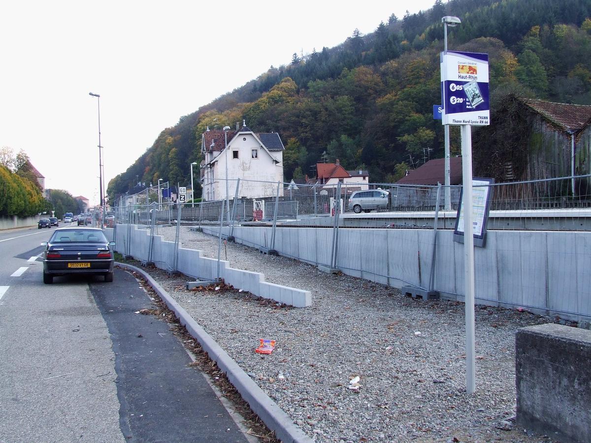 Thann: Construction de station/gare de Thann-Nord du tram-train Mulhouse-Thann 