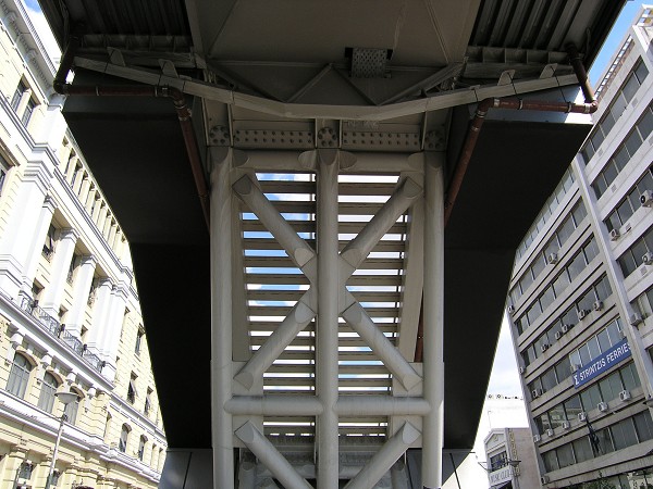 Access bridge at the metro station in Piraeus 
