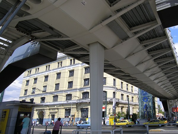 Access bridge at the metro station in Piraeus 