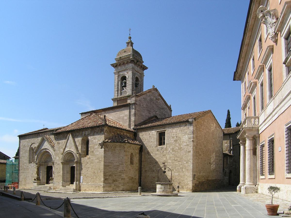 Kirche Collegiata, San Quirico d'Orcia, Toskana, Italien 