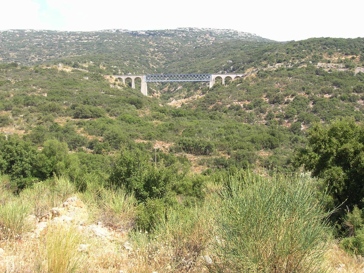 Achladocambos Viadukt, Griechenland (zwischen Parthenion und Elaiochorion) 
