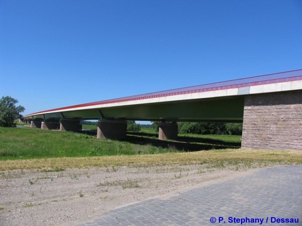 Bridge across the Elbe River at Vockerode, Saxony-Anhalt 