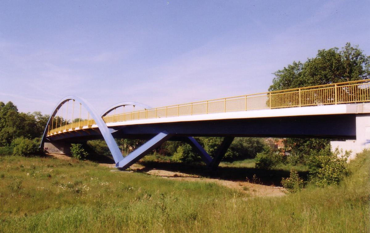 Nienburg Bridge crossing the Saale River 