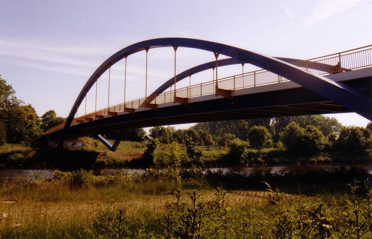 Nienburg Bridge crossing the Saale River 