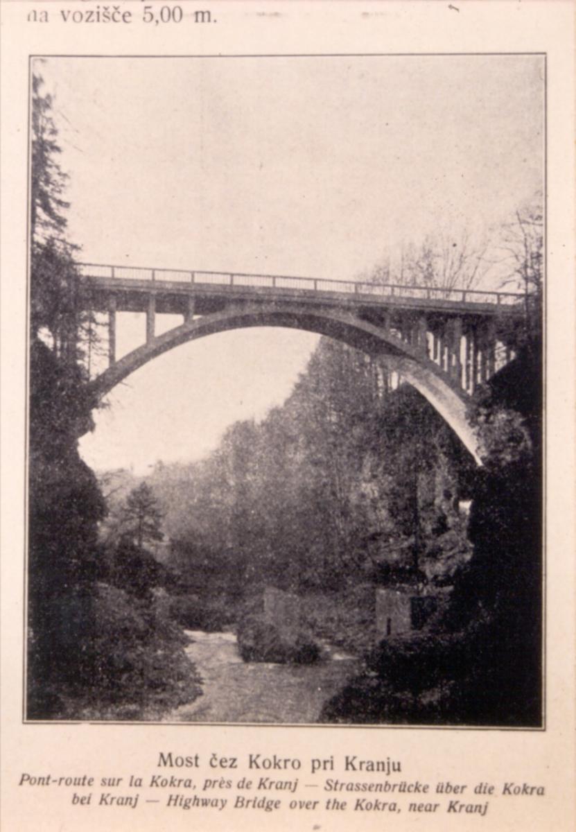 Kokrabrücke Kranj, erste Brücke 