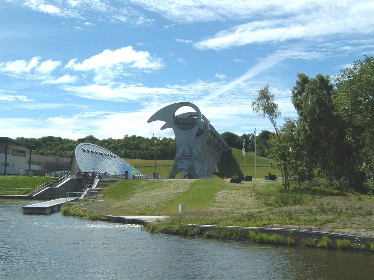 Falkirk Wheel viewed from the Clyde Canal 