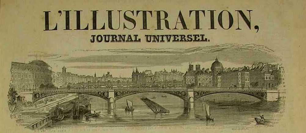 Pont du Carrousel on the title page of the magazine «L'Illustration» in 1847 