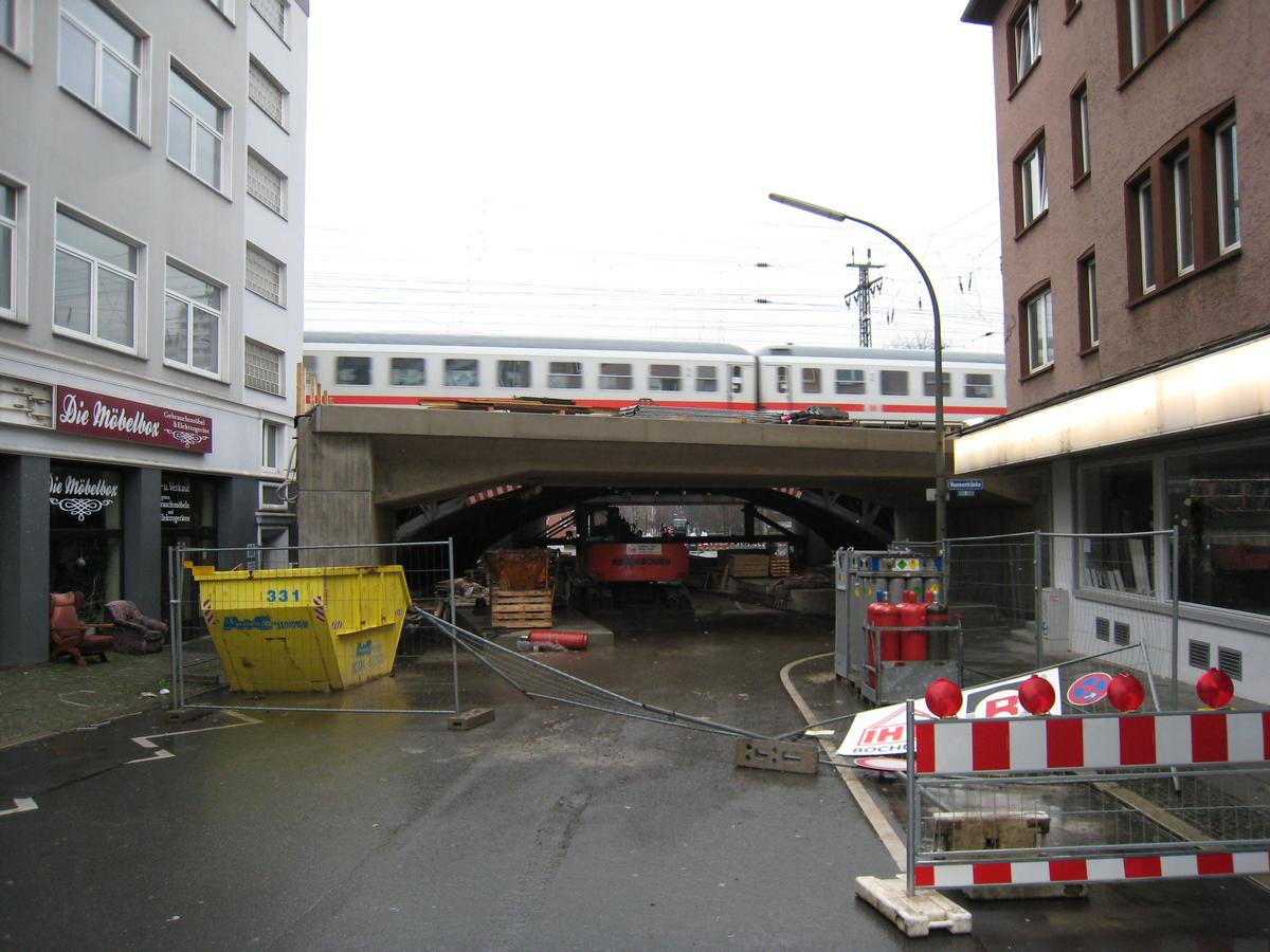 Brücke Leuthardstraße in Dortmund (2008), Südteil von Süden aus gesehen, vor dem Einschieben 