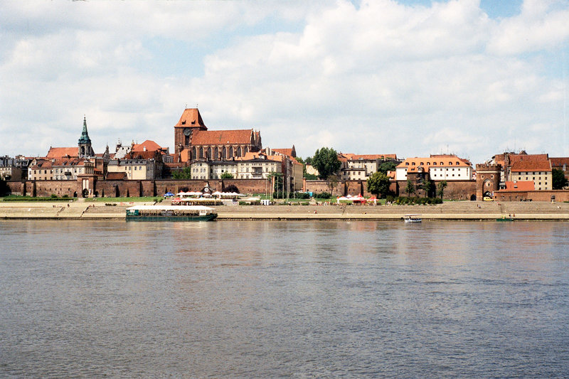 St. Johns Cathedral in Torun seen from left bank of Vistula 