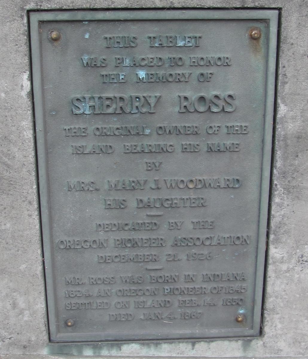 Ross Island Bridge dedication plaque 