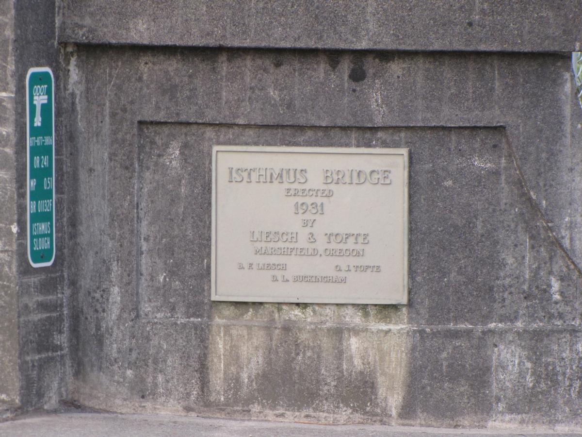 Isthmus Bridge I plaque 