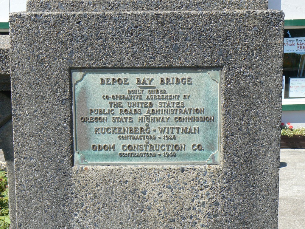 Depoe Bay Bridge Plaque 