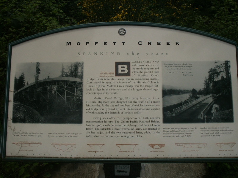 Moffett Creek Bridge informational sign 