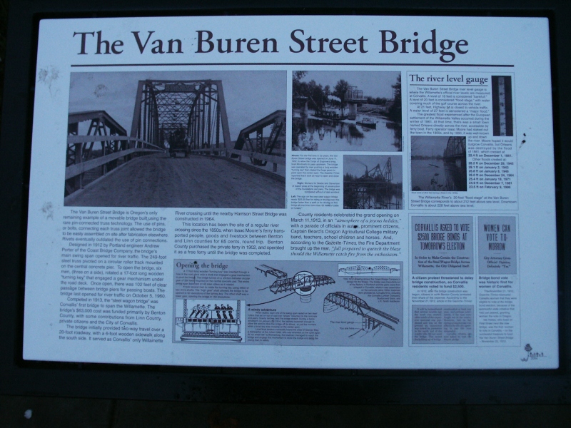 Van Buren Street Bridge informational sign 