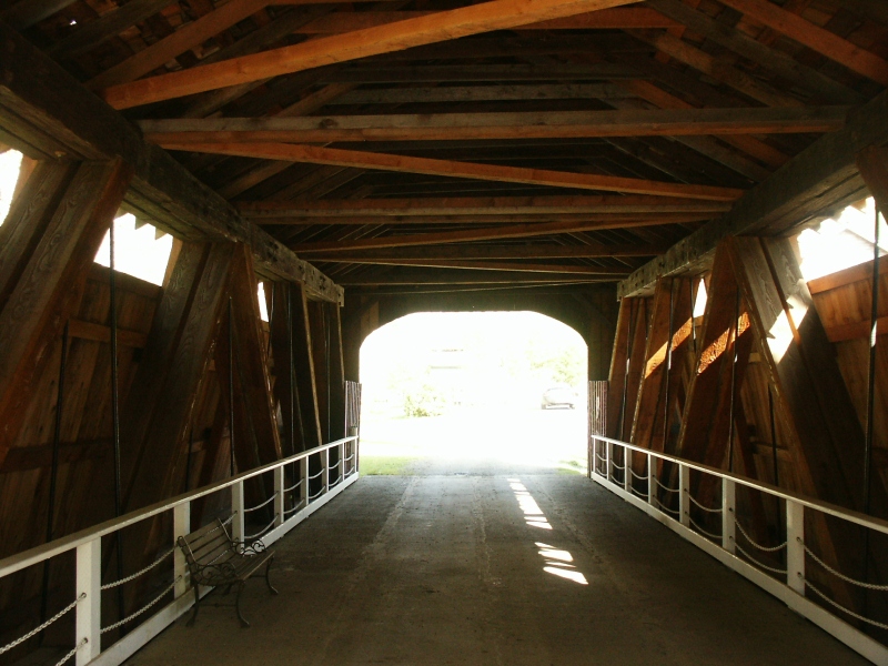 Drift Creek Covered Bridge interior 
