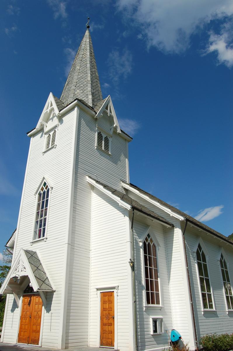 Kirche, Skanevik, Hordaland, Norwegen 