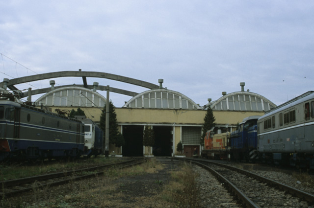 Lokomotivhalle am Bahnhof Brasov 
