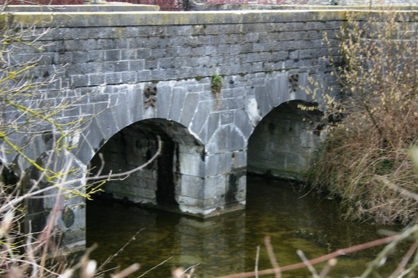 Die Brücke der Wasserburg Fallais 