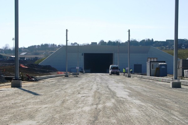 Die Baustelle der Unterführung/Osttor des Tunnels von Soumagne am 23. März 2006 