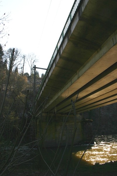 Pont-Rail sur l'Ourthe à Hony vue du tablier 