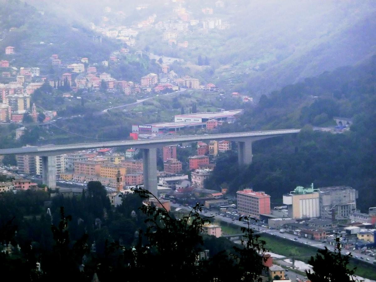 Autostrada A 12 bei Genua - Talbrücke über den torrente Bisagno 