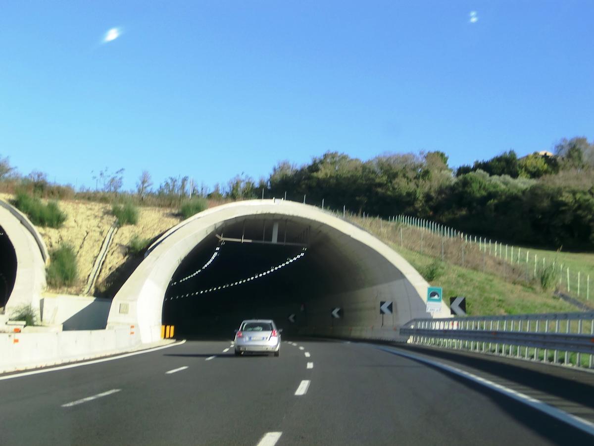 Three lanes widened Montedomini Tunnel northern portal 