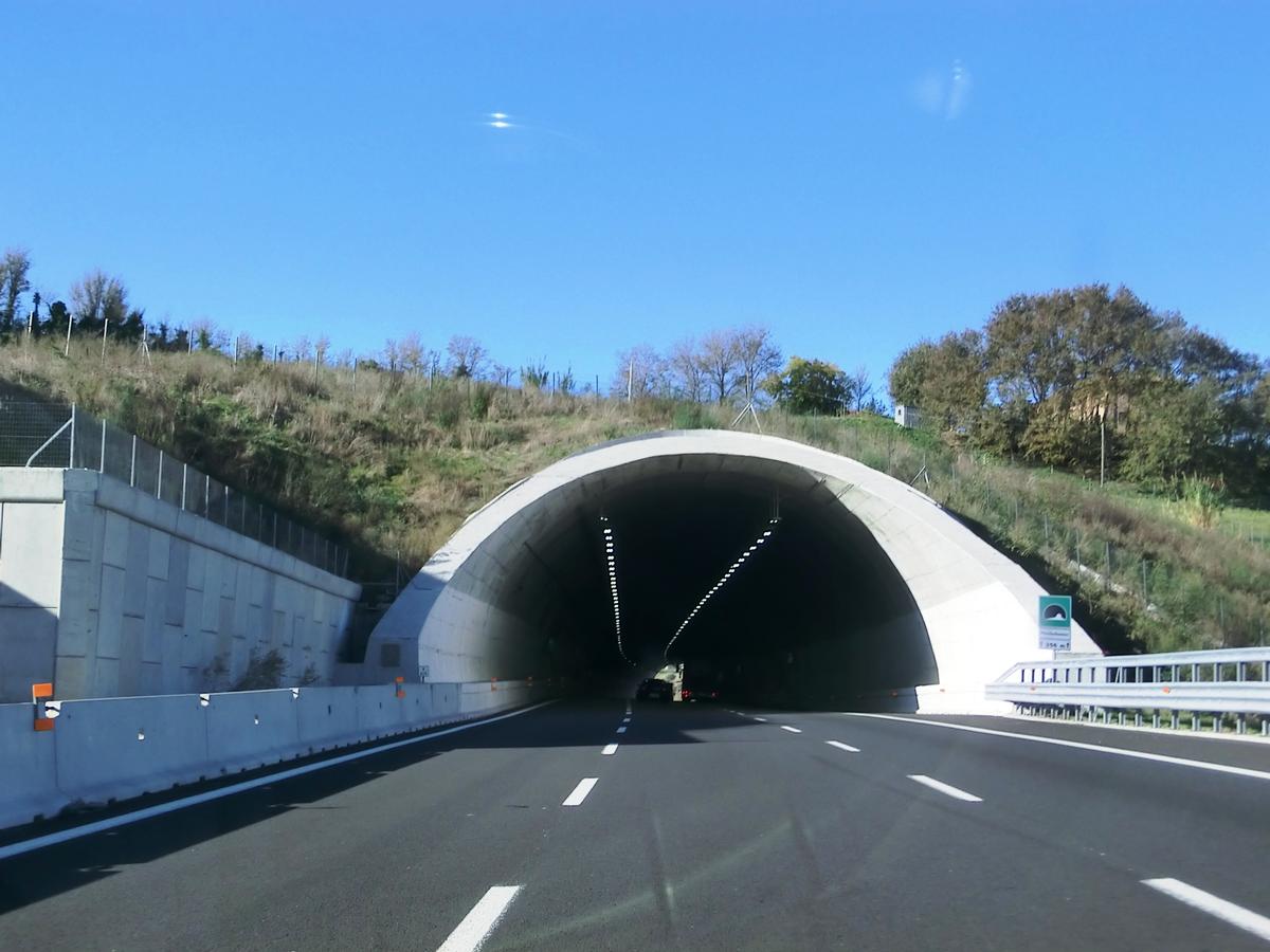 Three lanes widened Montedomini Tunnel southern portal 