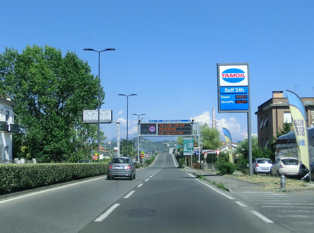Start of A 15 Motorway in La Spezia 