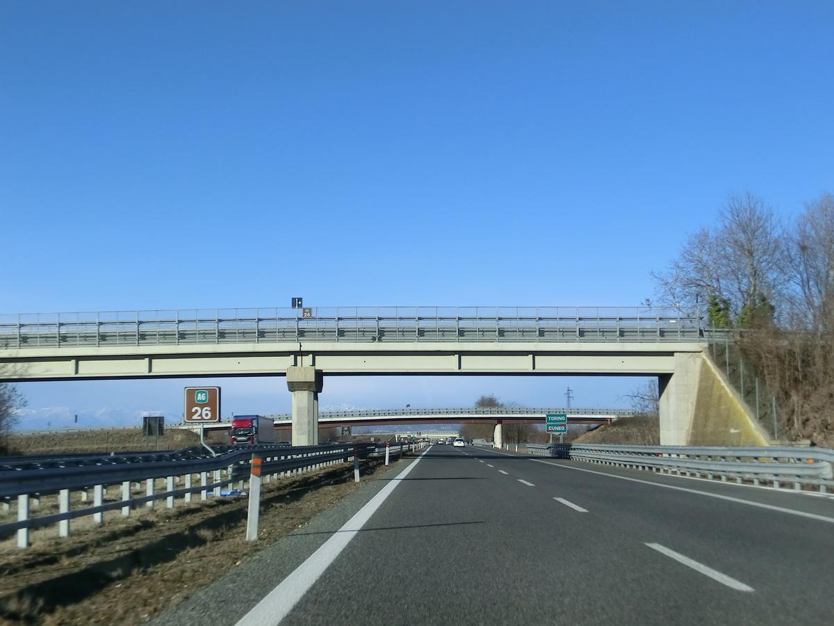 A 6 Motorway (Italy), provincial boundary Cuneo-Torino 
