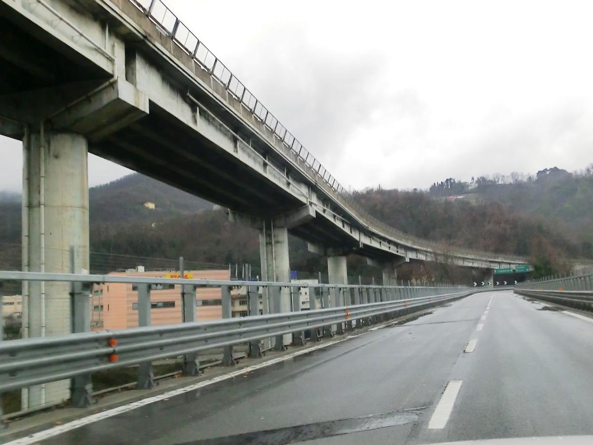 New (on the left) and old Secca Viaduct 