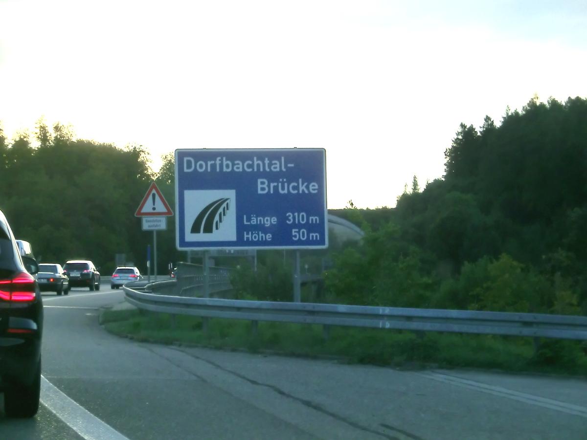 Dorfbach Viaduct road sign 