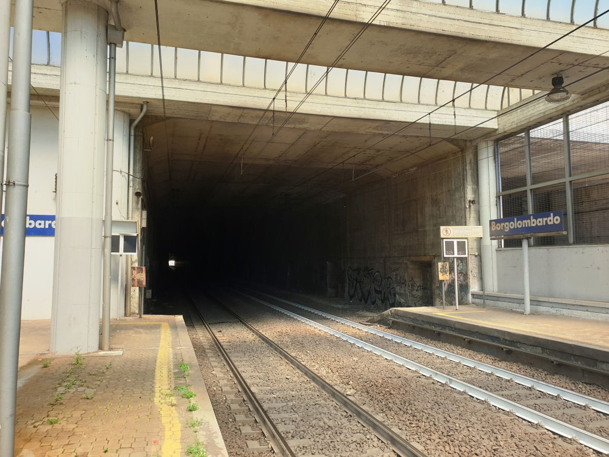 Borgolombardo Station and Borgolombardo Tunnel southern portal 
