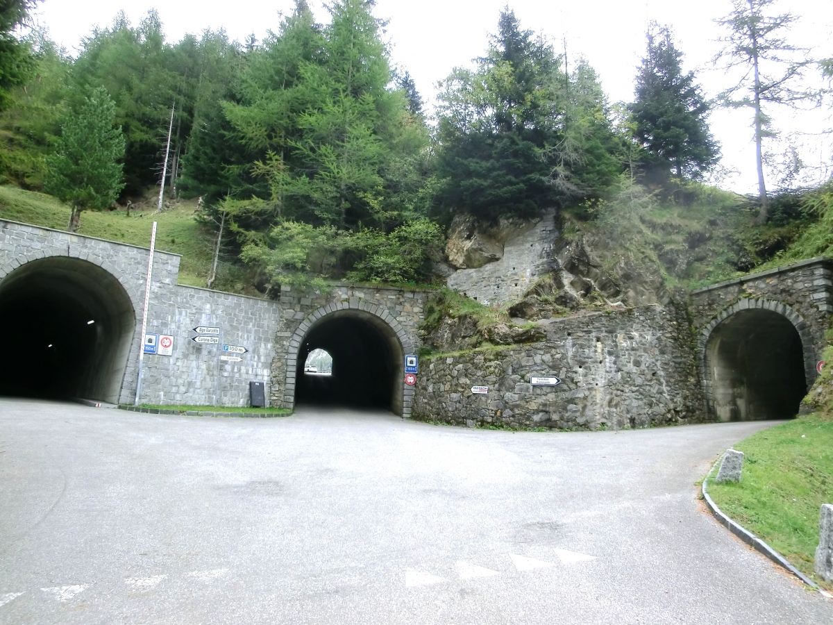 Luzzone Tunnels (from left to right) Luzzone II, III and IV Tunnels western portals