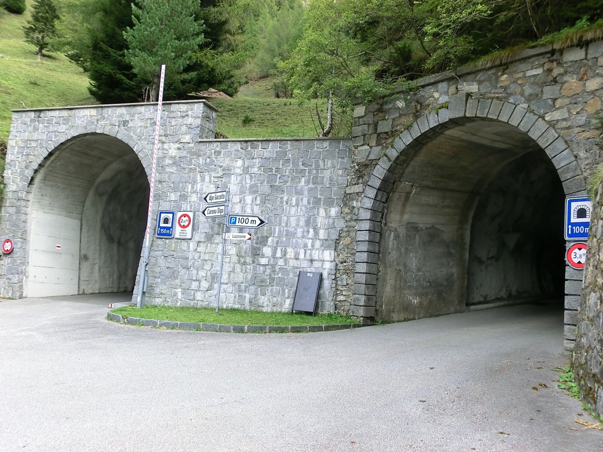 Luzzone Tunnels (from left to right) Luzzone II, and III Tunnels western portals