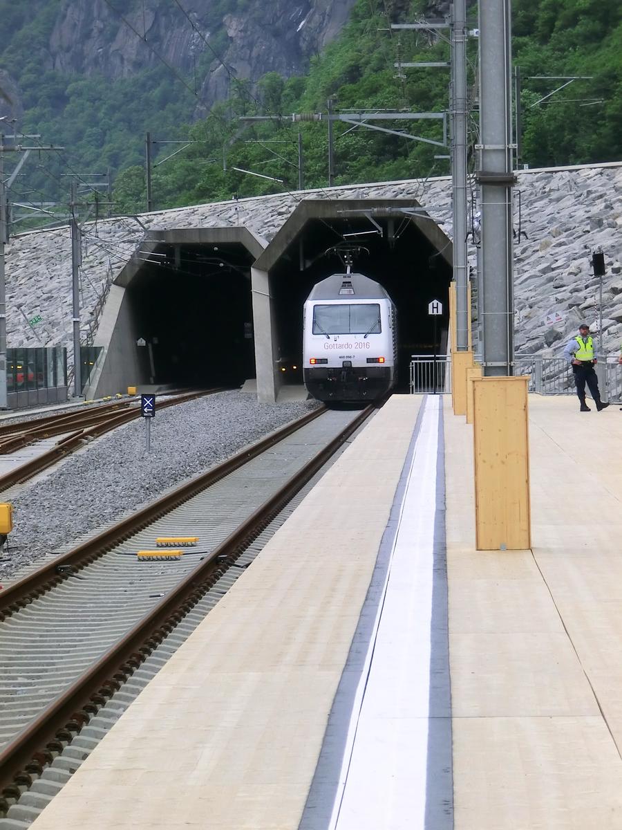 Gotthard Base Tunnel, Pollegio portals on inauguration day 