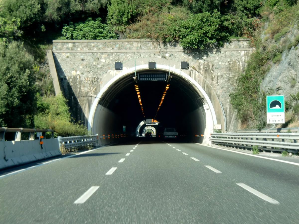 Terrizza Tunnel western portal, in the back Cassisi and Casanova Tunnels western portals 