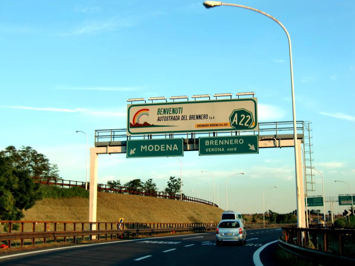 A22 motorway "Autostrada del Brennero" at connection with A4 motorway 