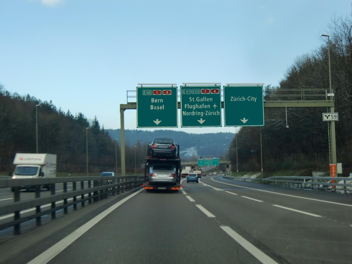 A3 motorway at Limmattal connection with A1 