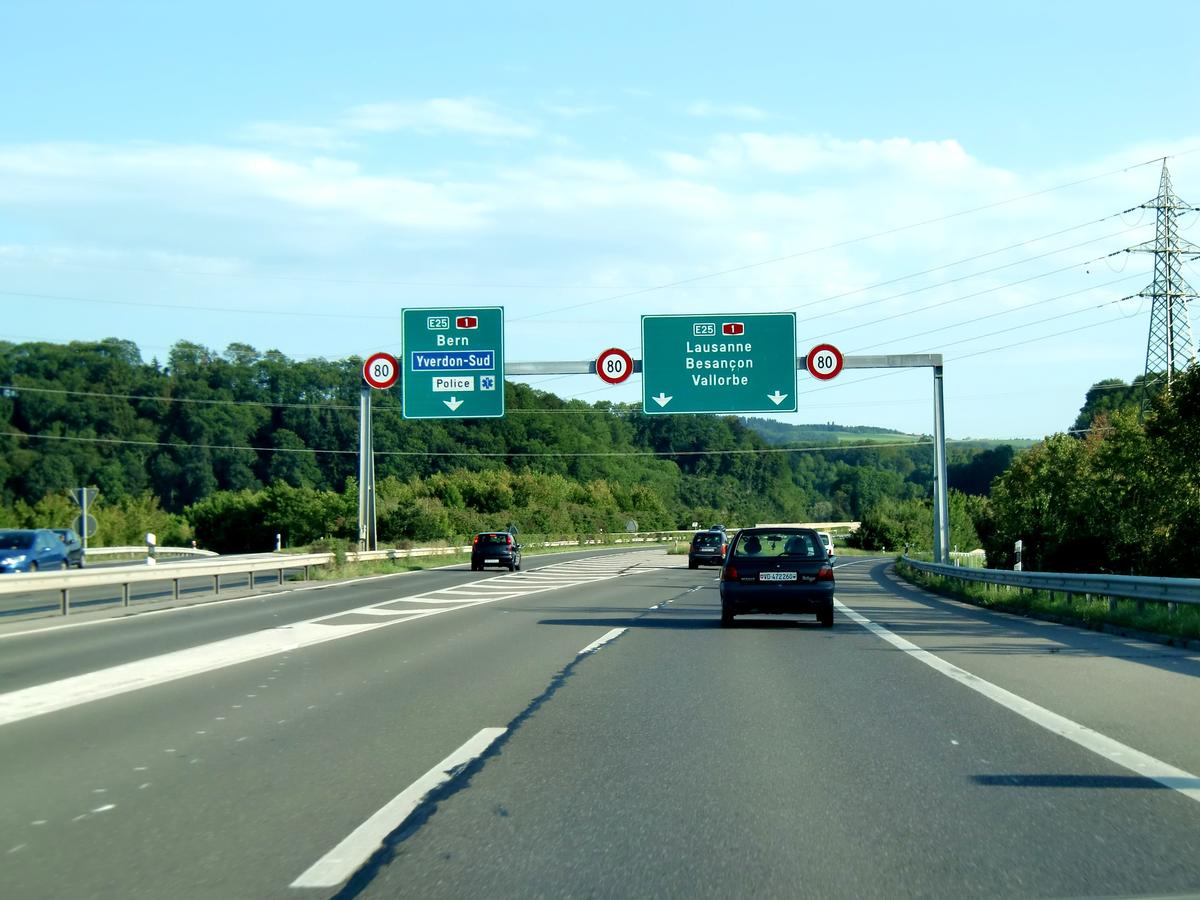 A5 motorway, connection with A1 near yverdon les Bains 