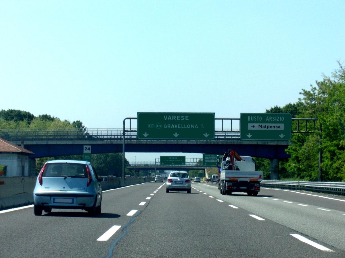 A8 motorway at Busto Arsizio exit 
