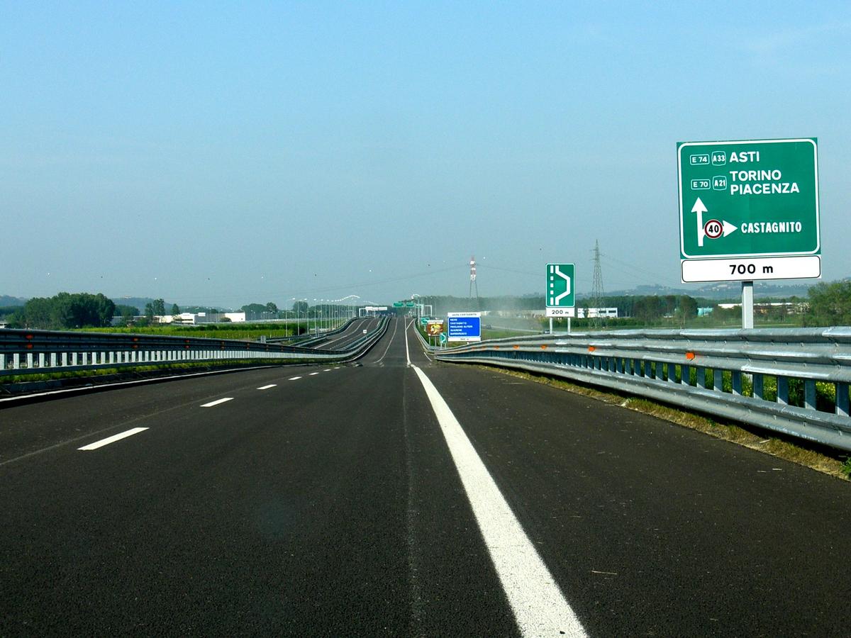 A33 motorway at Castagnito exit 