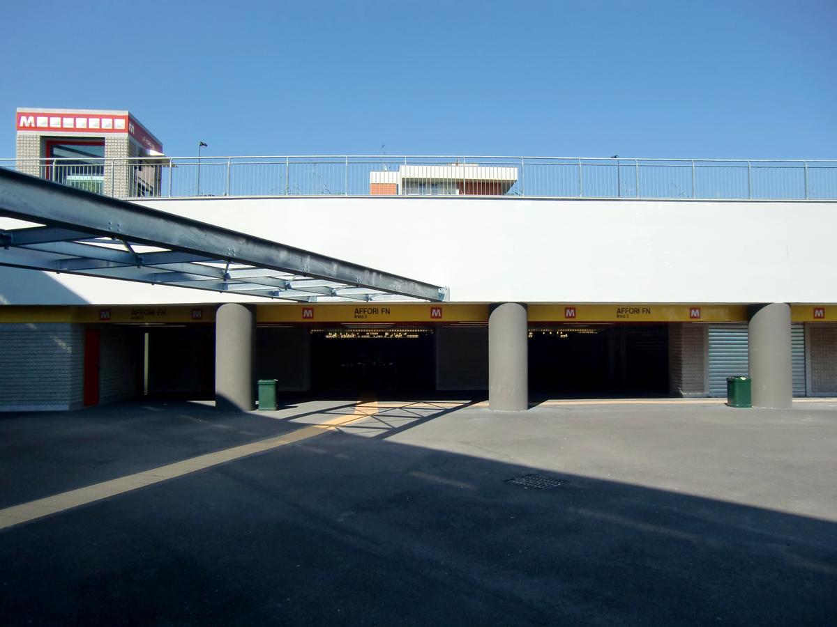 Affori FN Metro station, main access from Milano-Affori FN Railways Station 