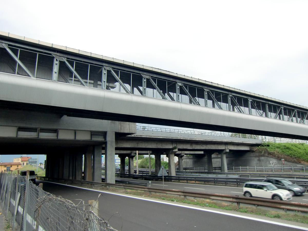 Casina Gobba Metro Station with footbridge to MeLA station across A51 Tangenziale Est Milano 