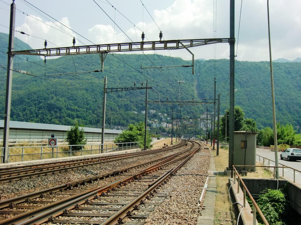 Ponte-Diga di Melide carries (from left to right), A2 Motorway, Gotthard railway and N2 national road 