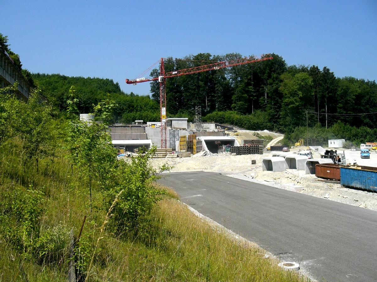 Aescher southern portals under construction in 2006 