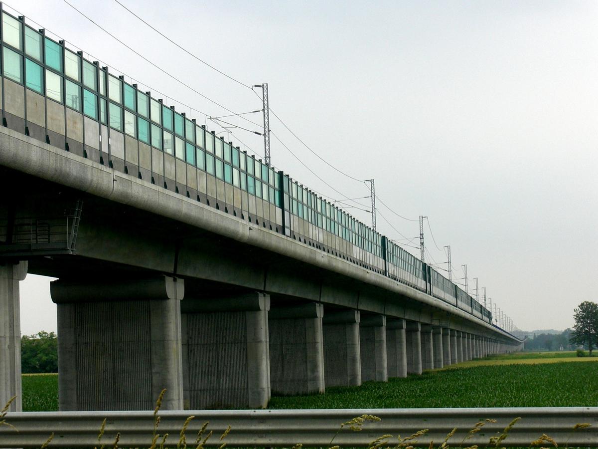 TAV Santhià viaduct from A4 motorway Santhià exit 