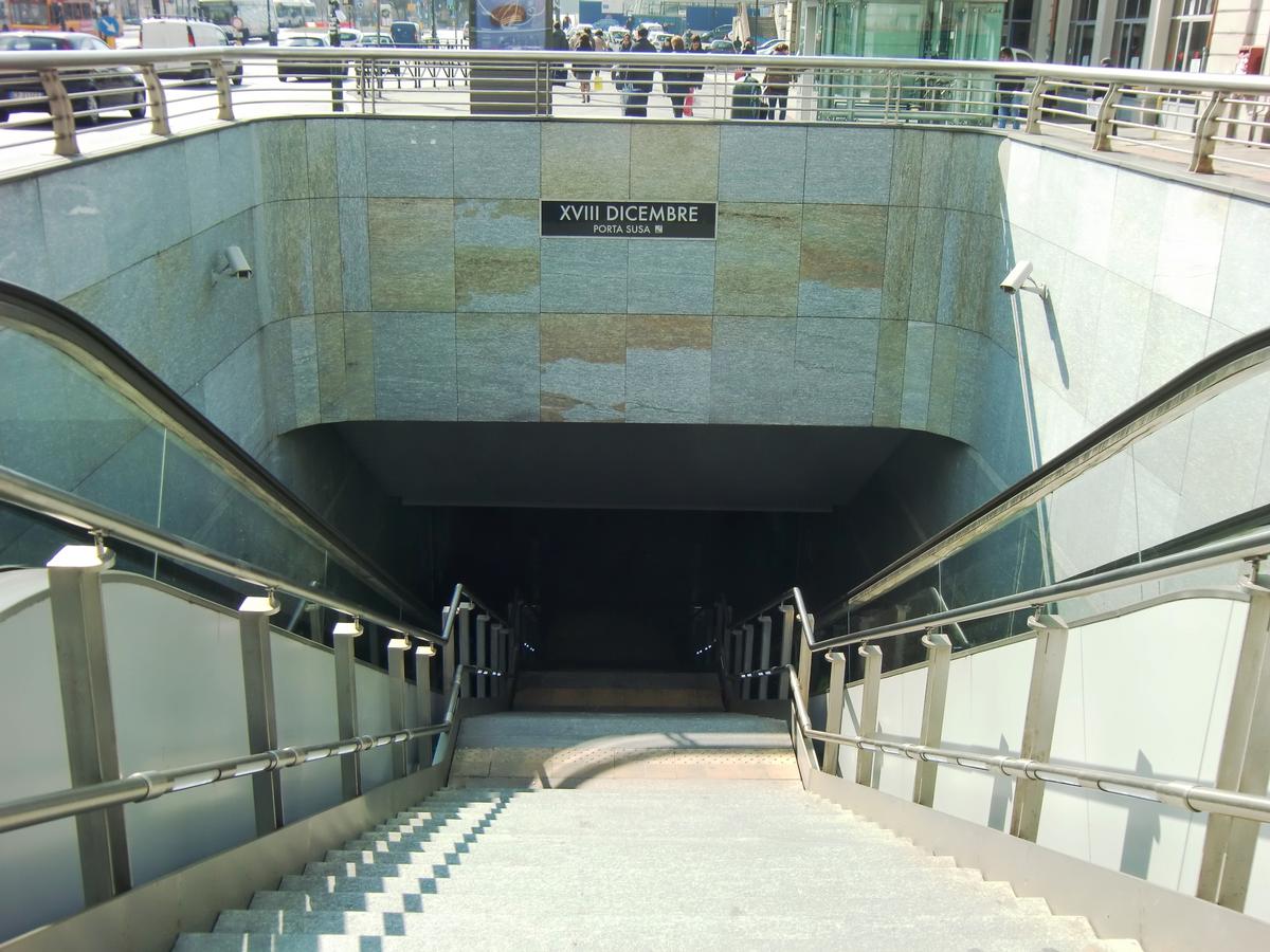 XVIII Dicembre Metro Station, access 